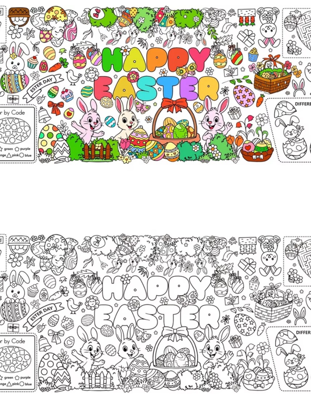 Kids Easter Coloring Poster